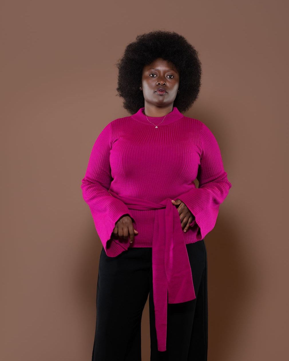 Aura Knit Top in Fuchsia